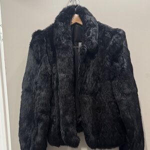 Black Faux Fur Women's Jacket